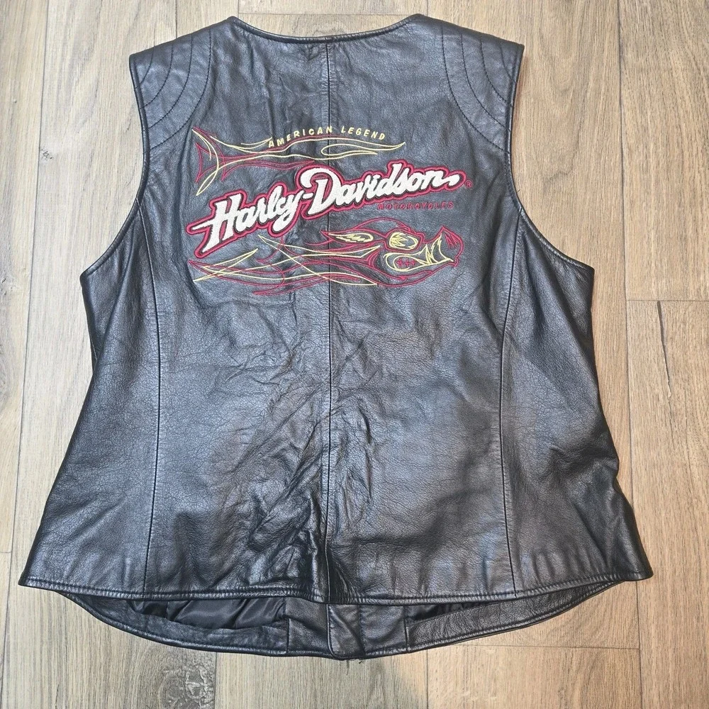 Vintage NWT Harley Davidson American Legend Vest 1W 16-18 Road Hog Leather Black